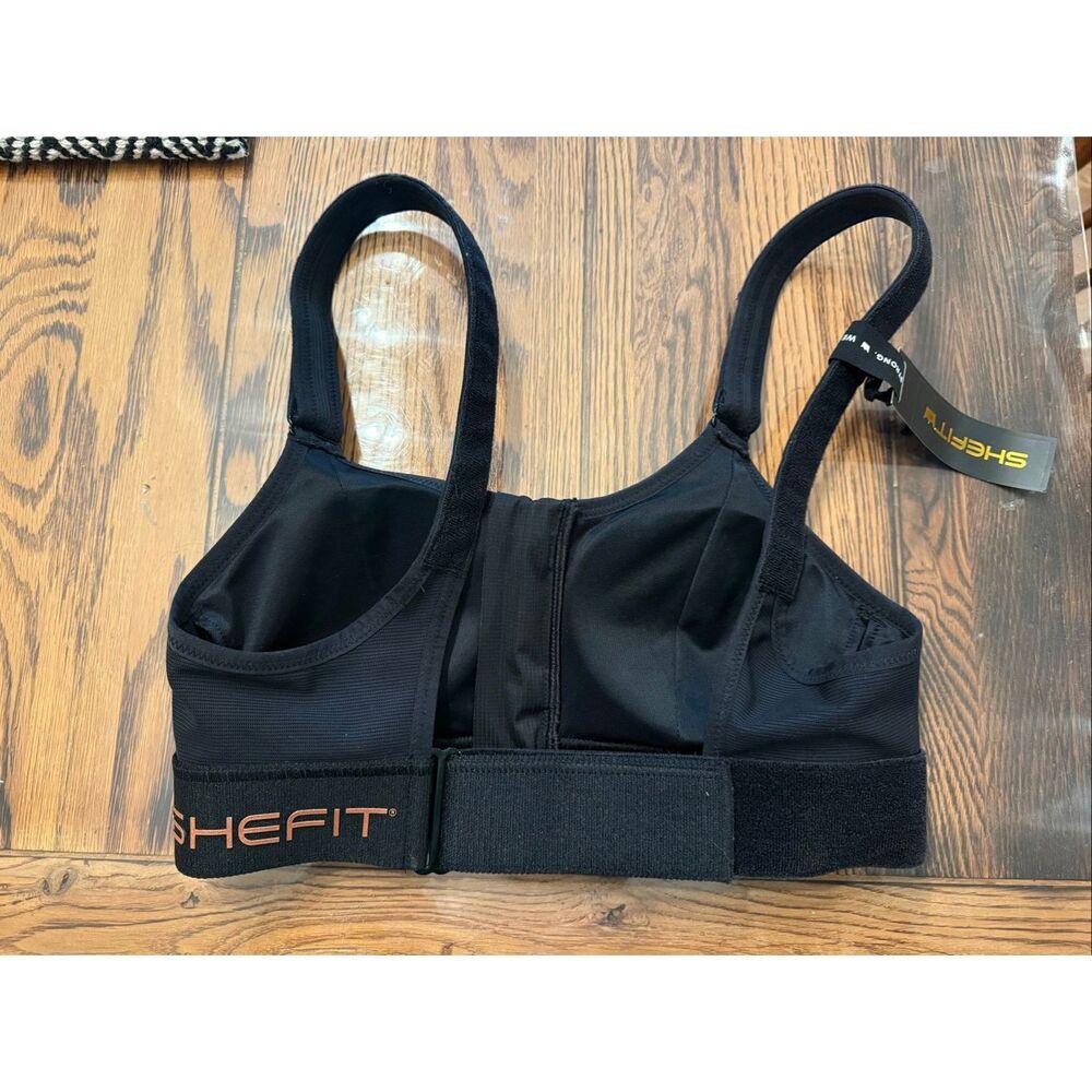 Shefit Black High Impact Front Close Adjustable Ultimate Sports Bra Small NWT - Picture 2 of 5